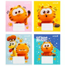 Зошит 12 арк., коса лінія, софт тач + УФ лак, Garfield GF25-235 Kite