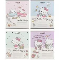 Зошит 12 арк., коса, УФ лак + глітер, Hello Kitty HK25-235-1 Kite