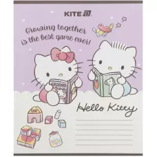 Зошит 12 арк., коса, УФ лак + глітер, Hello Kitty HK25-235-1 Kite