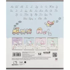 Зошит 12 арк., коса, УФ лак + глітер, Hello Kitty HK25-235-1 Kite