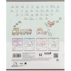 Зошит 12 арк., коса, УФ лак + глітер, Hello Kitty HK25-235-1 Kite