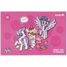 Зошит для малювання, 12 арк., скоба, софт тач + УФ лак, My Little Pony LP25-241 Kite