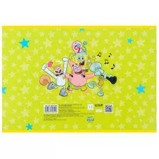 Зошит для малювання, 12 арк., скоба, софт тач + УФ лак, SpongeBob SquarePants SB25-241 Kite