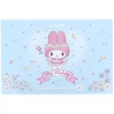 Зошит для малювання, 12 арк., скоба, УФ лак + глітер, LMy Melody HK25-241-3 Kite