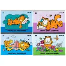 Зошит для малювання, 24 арк., скоба, софт тач + УФ лак, Garfield GF25-242 Kite