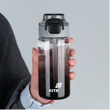 Пляшечка для води, 600 мл, чорна, K25-1212-1 Kite