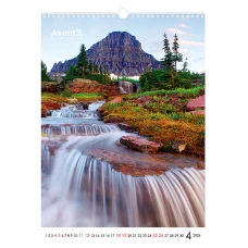 Календар настінний А3 2026 р., Waterfalls, 8804-26-2-A