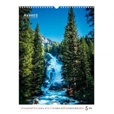 Календар настінний А3 2026 р., Waterfalls, 8804-26-2-A