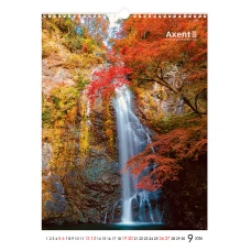 Календар настінний А3 2026 р., Waterfalls, 8804-26-2-A