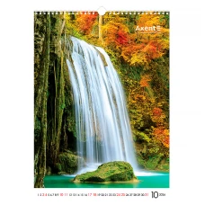 Календар настінний А3 2026 р., Waterfalls, 8804-26-2-A