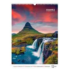 Календар настінний А3 2026 р., Waterfalls, 8804-26-2-A