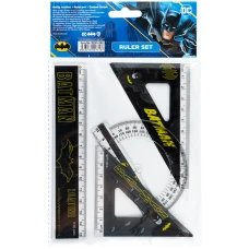 Набір: лінійка 15 см, 2 косінця, транспортир, з принтом DC Comics DC25-282 Kite