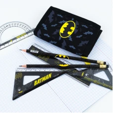 Набір: лінійка 15 см, 2 косінця, транспортир, з принтом DC Comics DC25-282 Kite
