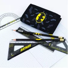 Набір: лінійка 15 см, 2 косінця, транспортир, з принтом DC Comics DC25-282 Kite