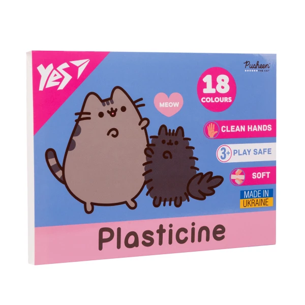 Пластилін YES "Pusheen", кор., стек, 18 кол, 360г, 540695