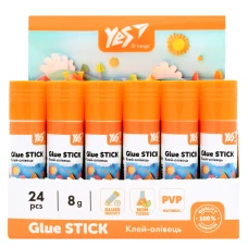 Клей-олівець YES 8г, PVP "Orange Line", 320295