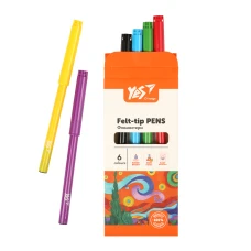 Фломастери YES 6 кольорів у карт. кор. "Orange Line" 650543