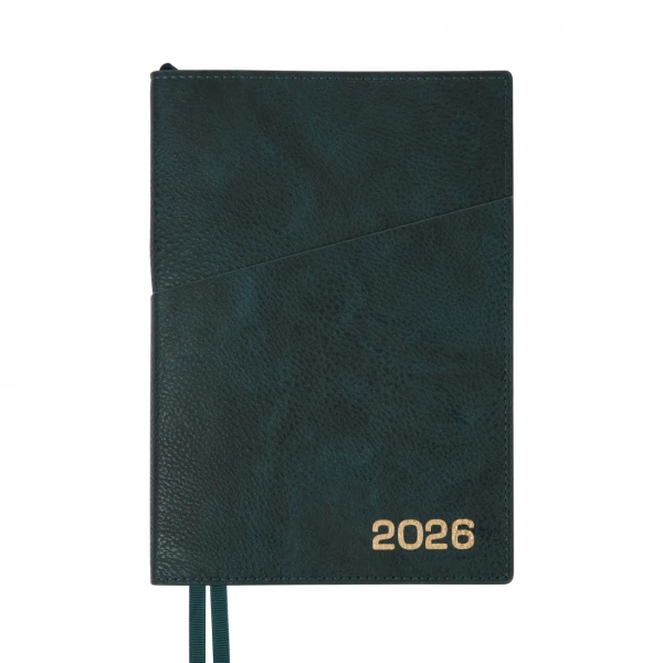 Щоденник-діловий записник А5 Leo Planner датований 2026 "Credo", інтегральний, смарагдовий, 368 с, 252646