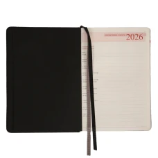 Щоденник-діловий записник А5 Leo Planner датований 2026 "Nero", твердий, чорний, 368 с, 252687