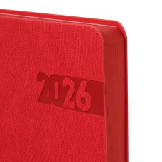 Щоденник-діловий записник А5 Leo Planner датований 2026 "Boss", м'який, червоний, 368 с, 252636