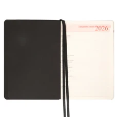 Щоденник-діловий записник А5 Leo Planner датований 2026 "Boss", м'який, чорний, 368 с, 252634