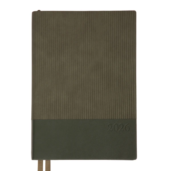 Щоденник-діловий записник А5 Leo Planner датований 2026 "Velvet", м'який, темно-зелений, 368 с, 252637