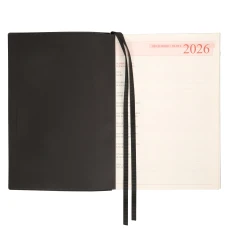 Щоденник-діловий записник А5 Leo Planner датований 2026 "Velvet", м'який, чорний, 368 с, 252638
