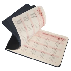 Щотижневик 10х17см Leo Planner датований 2026 "Binario", м'який, темно-синій, 128 сторінок, 252654