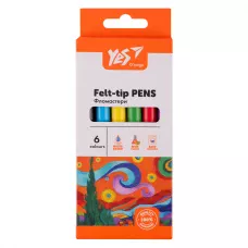 Фломастери YES 6 кольорів у карт. кор. 