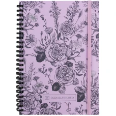 Блокнот на спіралі карт. обк., А5, 80 арк, кліт, OS, Pink Roses, 8471-2-A-OS