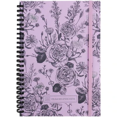 Блокнот на спіралі карт. обк., А5, 80 арк, кліт, OS, Pink Roses, 8471-2-A-OS