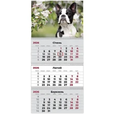 Календар настінний квартальний 2026 р.,3 пр. Dogs 2, 8803-26-17-A