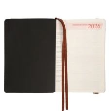 Щоденник-діловий записник А5 Leo Planner датований 2026 "Trend", м'який, чорний, 368 с. 252693