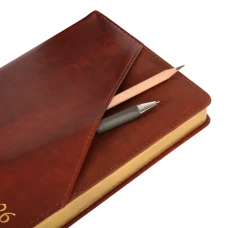 Щоденник-діловий записник А5 Leo Planner датований 2026 "Whisky", твердий, коричневий, 368 с. 252670
