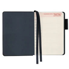 Щоденник-діловий записник А6 Leo Planner датований 2026 "Binario", м'який, синій, 352 с. 252651