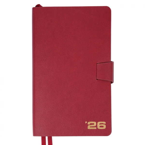 Щоденник-діловий записник 12х20 см Leo Planner датований 2026 "Alpha", м'який, бордовий, 352 с. 252630