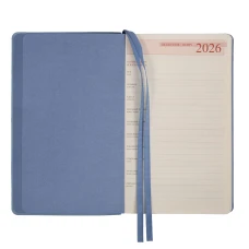 Щоденник-діловий записник 12х20 см Leo Planner датований 2026 "Glory", м'який, блакитний, 352 с. 252631