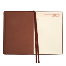 Щоденник-діловий записник А5 Leo Planner датований 2026 "Case", інтегральний, коричневий, 368 с. 252659