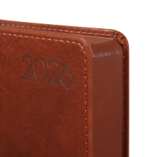 Щоденник-діловий записник А5 Leo Planner датований 2026 "Case", інтегральний, коричневий, 368 с. 252659