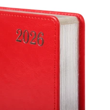 Щоденник-діловий записник А5 Leo Planner датований 2026 "City", твердий, червоний, 368 с. 252666