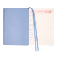Щоденник-діловий записник А5 Leo Planner датований 2026 "Vitto", м'який, блакитний, 368 с. 252644