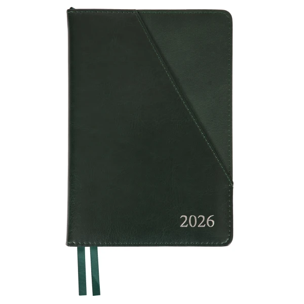 Щоденник-діловий записник А5 Leo Planner датований 2026 "Whisky", твердий, зелений, 368 с. 252669