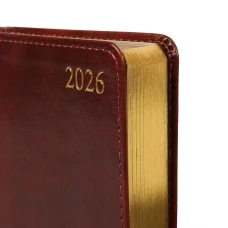 Щоденник-діловий записник А6 Leo Planner датований 2026 "Aldento", інтегральний, коричневий, 352 с. 252674