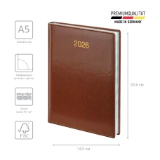 Щоденник 2026 Стандарт Soft з/т коричневий, 73-795 36 706 Brunnen