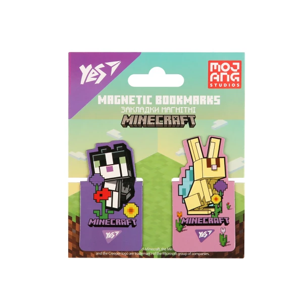 Закладки магнітні YES "Minecraft.Spring", висікання, 2 шт, 708446