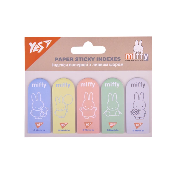 Індекси паперові YES "Miffy", 55*22мм, 100 шт (5x20), 170440