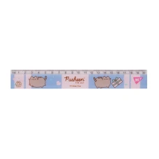 Лінійка пластикова, 20см. з нанесенням Pusheen, рожево-блакитна, 370683 YES