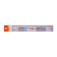 Лінійка пластикова, 20см. з нанесенням Pusheen, рожево-блакитна, 370683 YES