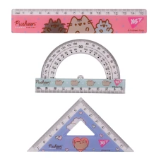 Набір лінійок YES (3 предмети) "Pusheen", лінійка 15 см, 370688