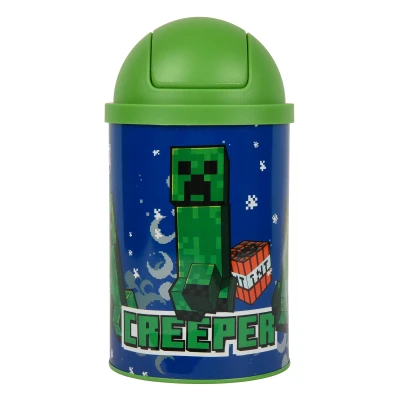 Настільний контейнер для сміття YES “Minecraft Creeper” металевий, 10*18см, 708569